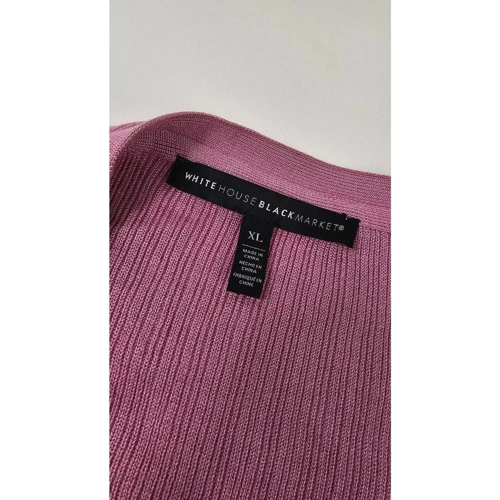 WHBM blush pink heavy knit open office teacher cardigan sz XL minimalist winter